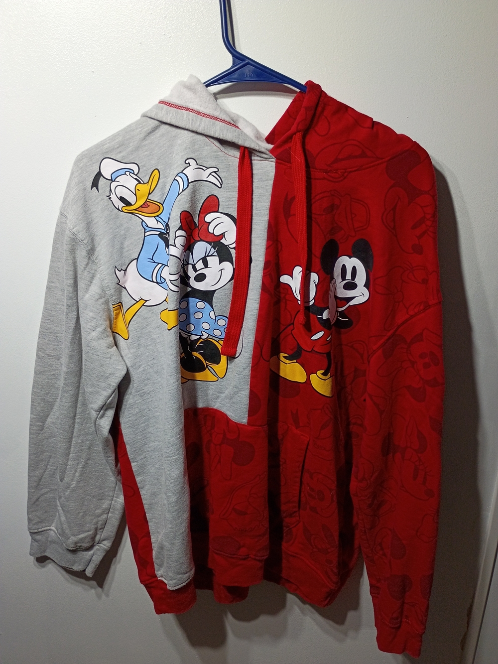 Disney Mickey & Friends Two-Tone Hoodie - Red & Heather Gray
